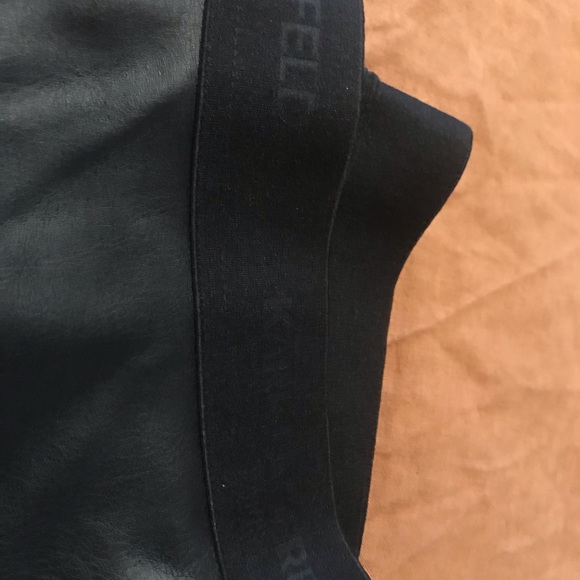 Karl Lagerfeld Black Pleather Pants - Picture 2 of 3